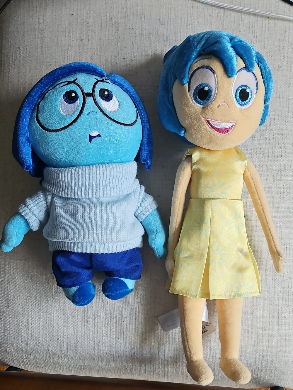 Inside Out Joy and Sadness Plush Set - Blue & Yellow